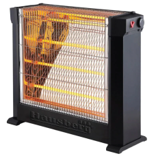 Radiator quartz Hausberg HB 8800, 2200 W, 4 tuburi quartz, 2 trepte putere, termostat reglabil