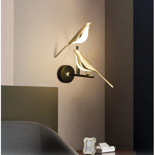 Aplica LED decorativă de perete 20W, design cu două păsări, lumină reglabilă