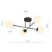 Lustra Roma 4 negru/alb opal 1232/4 Emibig