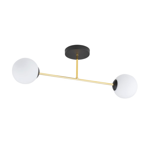 Lustra Magnum 2 negru/auriu/alb opal 1233/2 Emibig