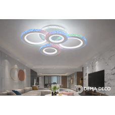 Lustră LED RGB Digital Smart 97W cu telecomandă și WiFi, lumină caldă / neutră / rece, dimabilă