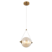 Pendul LED Splendor 6W 3000K, auriu cu sticla cognac, design modern elegant